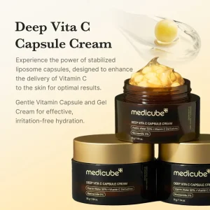 Medicube Deep Vita C Capsule Cream 55g | Brightening & Anti-Aging Vitamin C Moisturizer | Glowing Skin Care