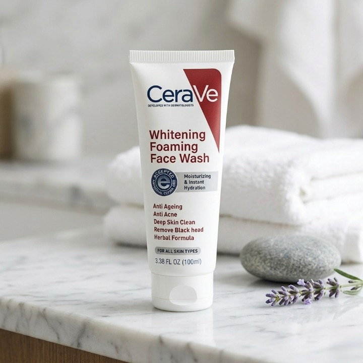 CeraVe Foaming Face Wash – Brightening Cleanser with Ceramides for Normal to Oily Skin (100ml)